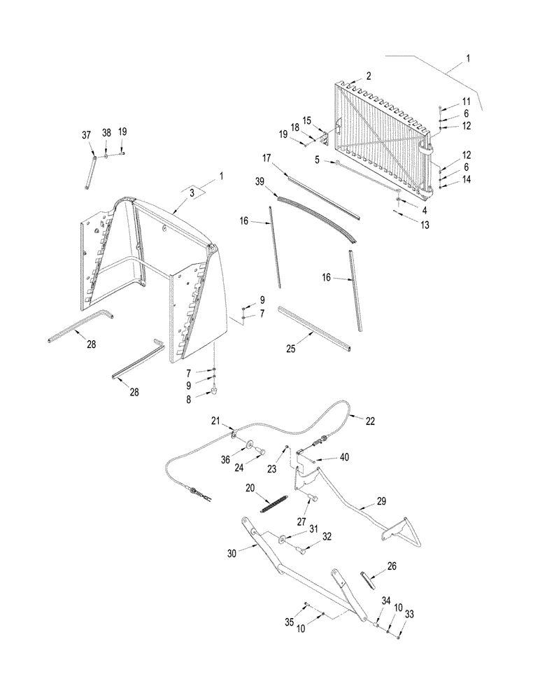 Схема запчастей Case IH STX430 - (09-39) - GRILLE (09) - CHASSIS