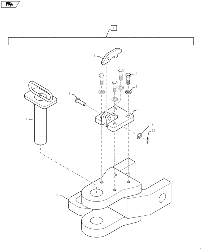 Схема запчастей Case IH STEIGER 450 - (88.035.12) - DIA KIT, ADDITIONAL PRODUCTS - DRAWBAR ASSY, ADAPTOR - STEIGER 450 (88) - ACCESSORIES