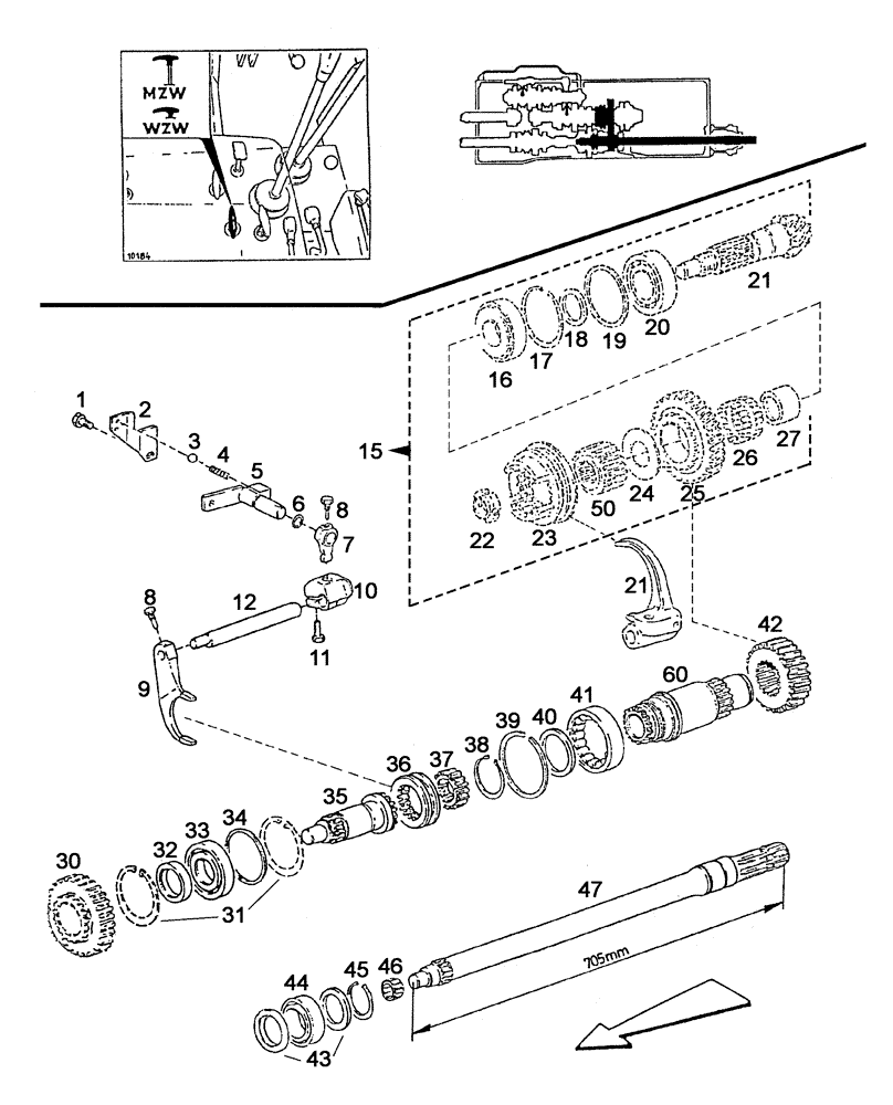 Схема запчастей Case IH C55 - (06-39[01]) - POWER TAKE-OFF - GROUND SPEED PTO-SHAFT / 2WD (06) - POWER TRAIN