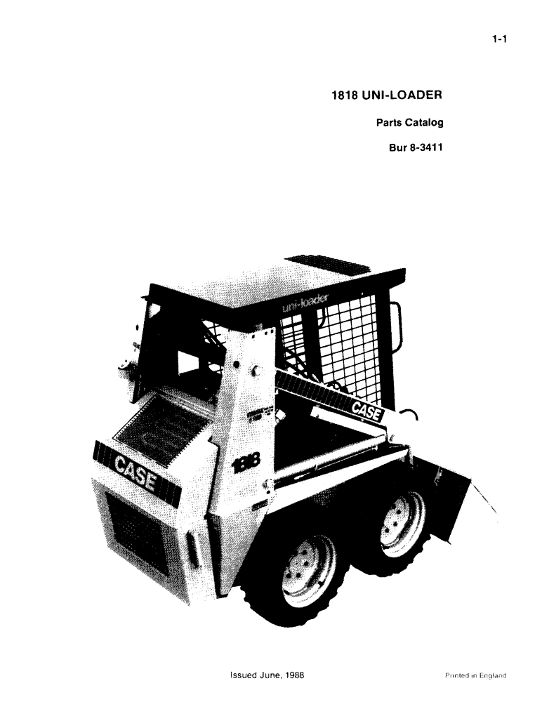 Схема запчастей Case IH 1818 - (1-001) - 1818 UNI-LOADER PARTS CATALOG (00) - PICTORIAL INDEX
