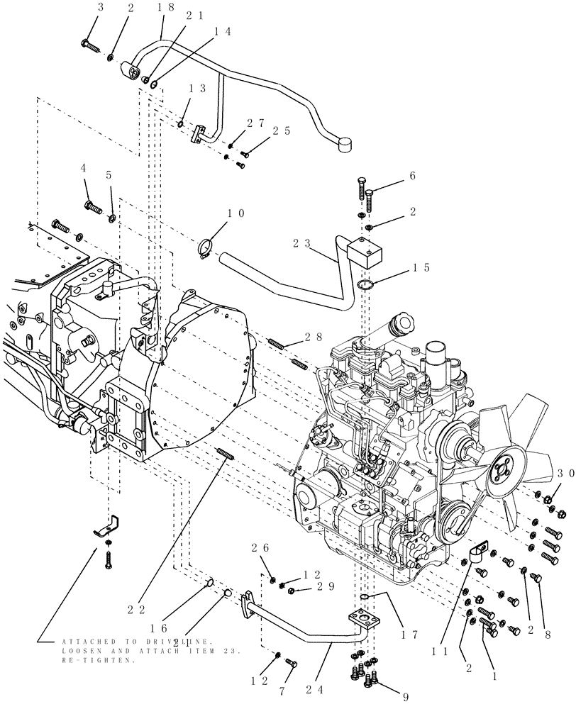 Схема запчастей Case IH D35 - (02.01) - ENGINE ATTACHING, HST & 12X12 (02) - ENGINE EQUIPMENT