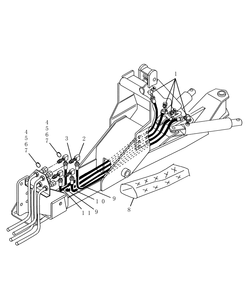 Схема запчастей Case IH 702C - (02) - HYDRAULIC HOSES & FITTINGS 