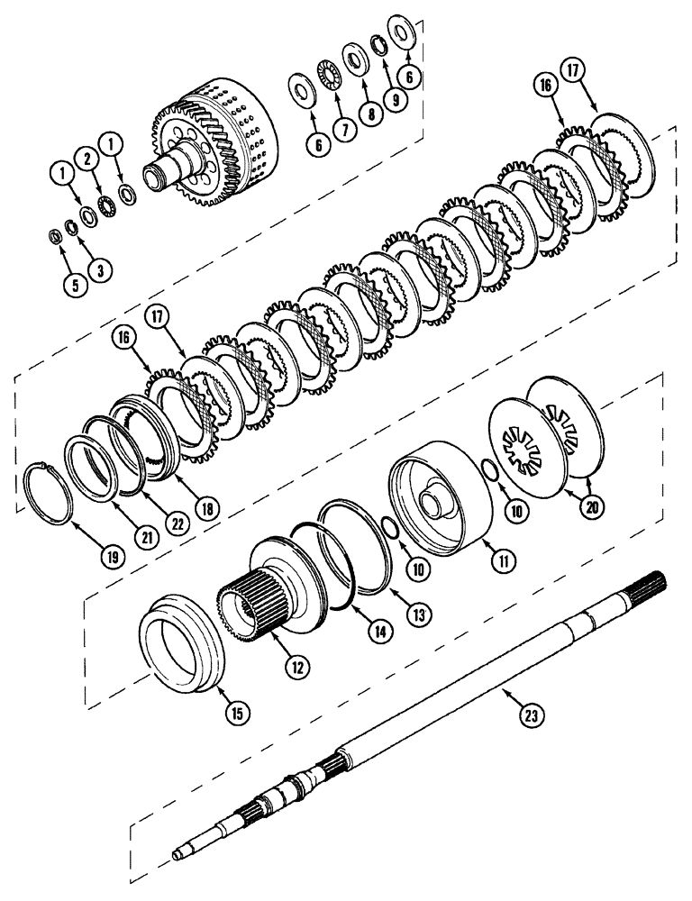 Схема запчастей Case IH MX150 - (06-36) - CLUTCH SHAFT (21) - TRANSMISSION