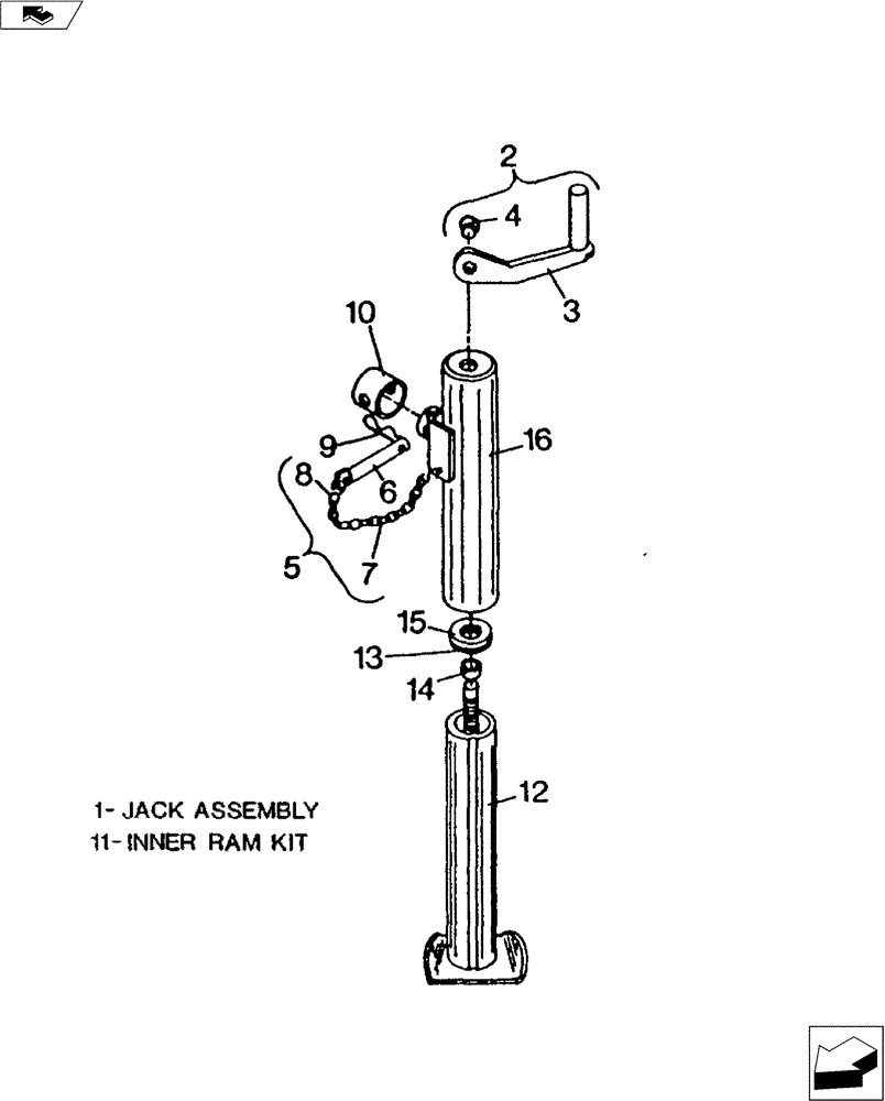 Схема запчастей Case IH 3200 - (39.110.01) - JACK ASSEMBLY (39) - FRAMES AND BALLASTING