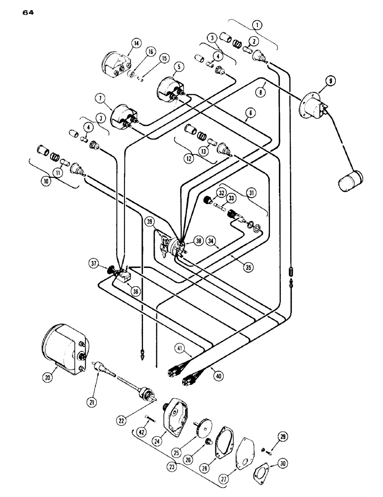 Схема запчастей Case IH 530 - (064) - INSTRUMENTS AND WIRING, 530 SERIES, 159 SPARK IGNITION ENGINE (04) - ELECTRICAL SYSTEMS