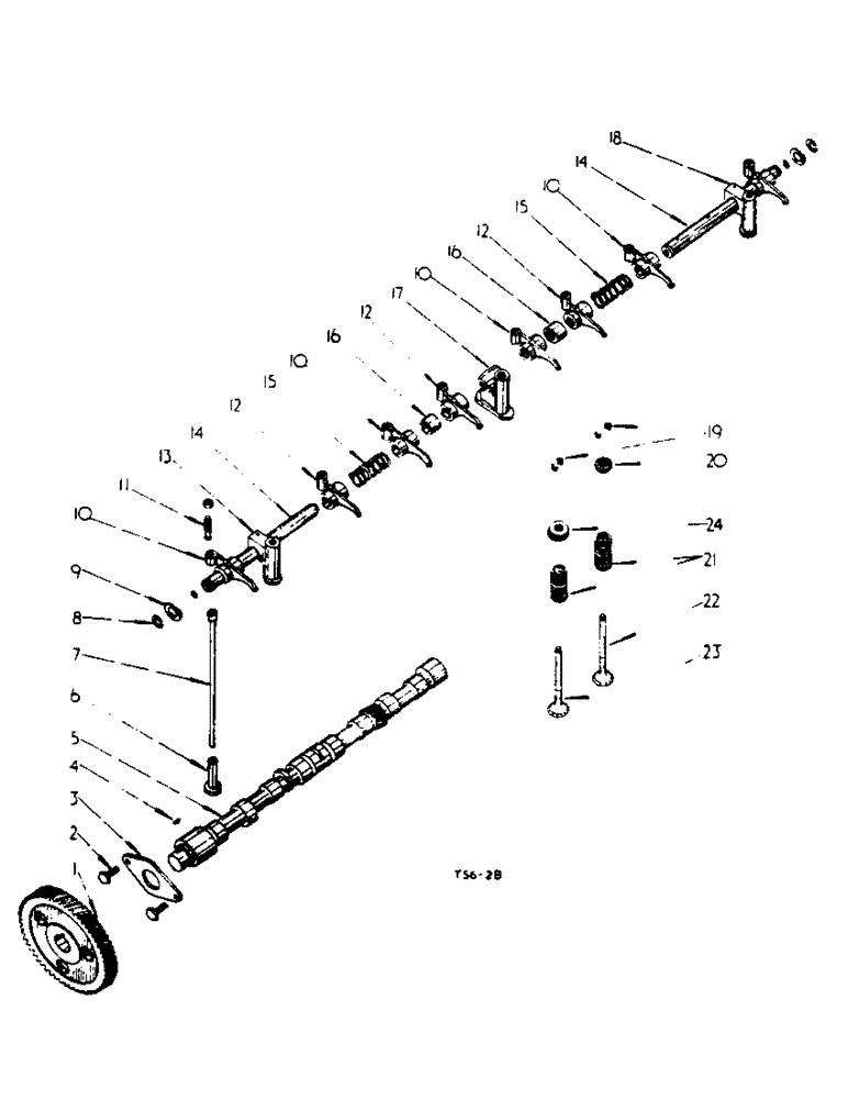 Схема запчастей Case IH 434 - (2-05) - CAMSHAFT AND VALVE MECHANISM - GAS ENGINE (02) - ENGINE