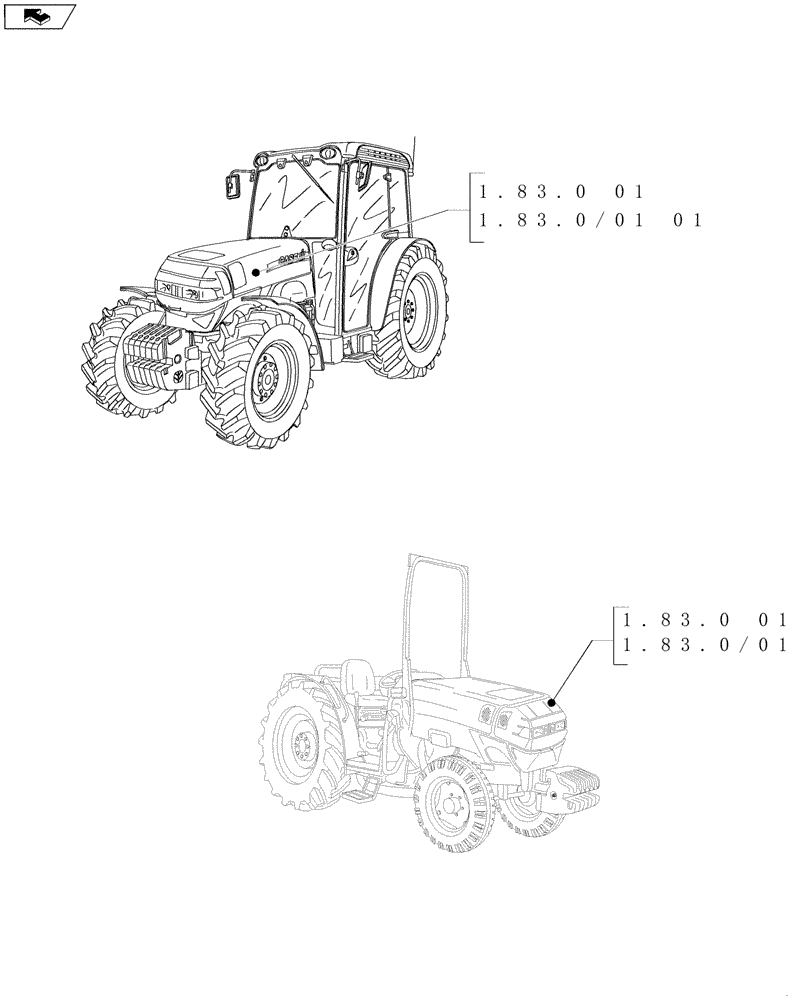 Схема запчастей Case IH FARMALL 75N - (SEC. 08) - SHEET METAL (00) - GENERAL