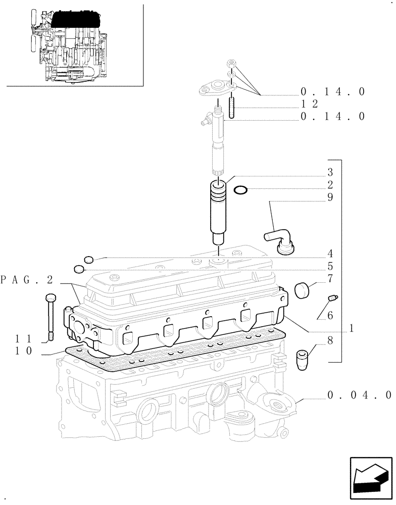 Схема запчастей Case IH JX90U - (0.06.0[01]) - CYLINDER HEAD (01) - ENGINE