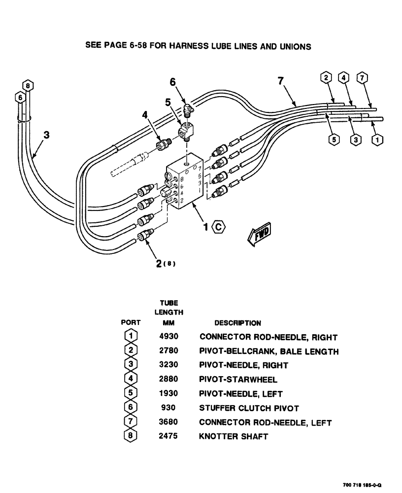 Схема запчастей Case IH 8576 - (06-060) - AUTO LUBE HARNESS ASSEMBLY, 700718185 AUTO LUBE HARNESS ASSEMBLY COMPLETE (14) - BALE CHAMBER