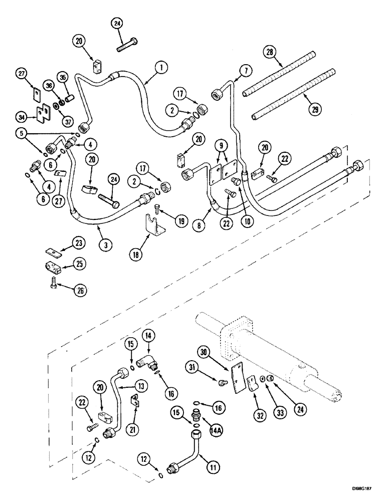 Схема запчастей Case IH 5150 - (5-22) - STEERING PIPES FRONT, MFD (05) - STEERING