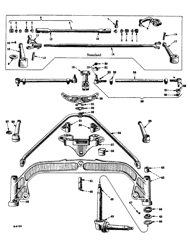 Схема запчастей Case IH FARMALL MDV - (202) - CHASSIS, FRONT AXLE, BOLSTER AND STEERING CONNECTIONS, FARMALL "MV" AND "MDV" (12) - CHASSIS