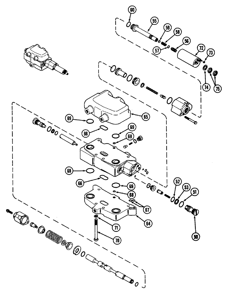 Схема запчастей Case IH 4890 - (8-332) - HITCH CONTROL VALVE ASSEMBLY, P.I.N. 8860450 AND AFTER (08) - HYDRAULICS