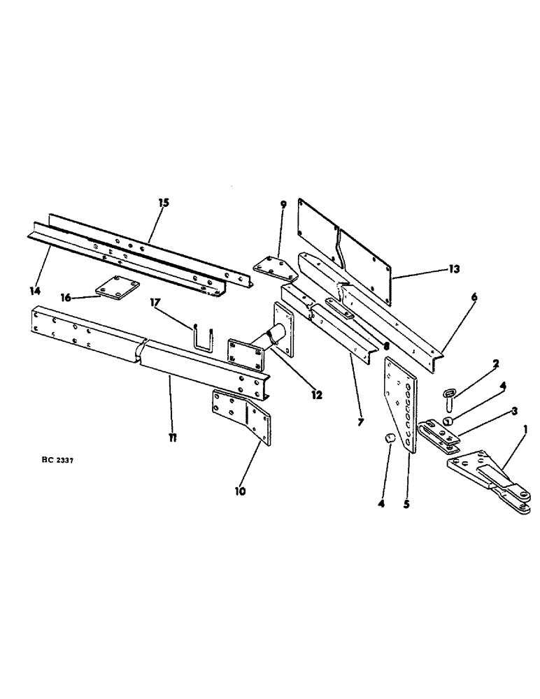 Схема запчастей Case IH 55 - (D-10) - TRACTOR HITCH, 22 FOOT MODEL 