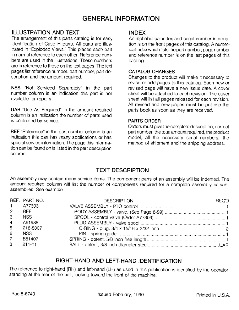Схема запчастей Case IH 735 - (1-4) - GENERAL INFORMATION 