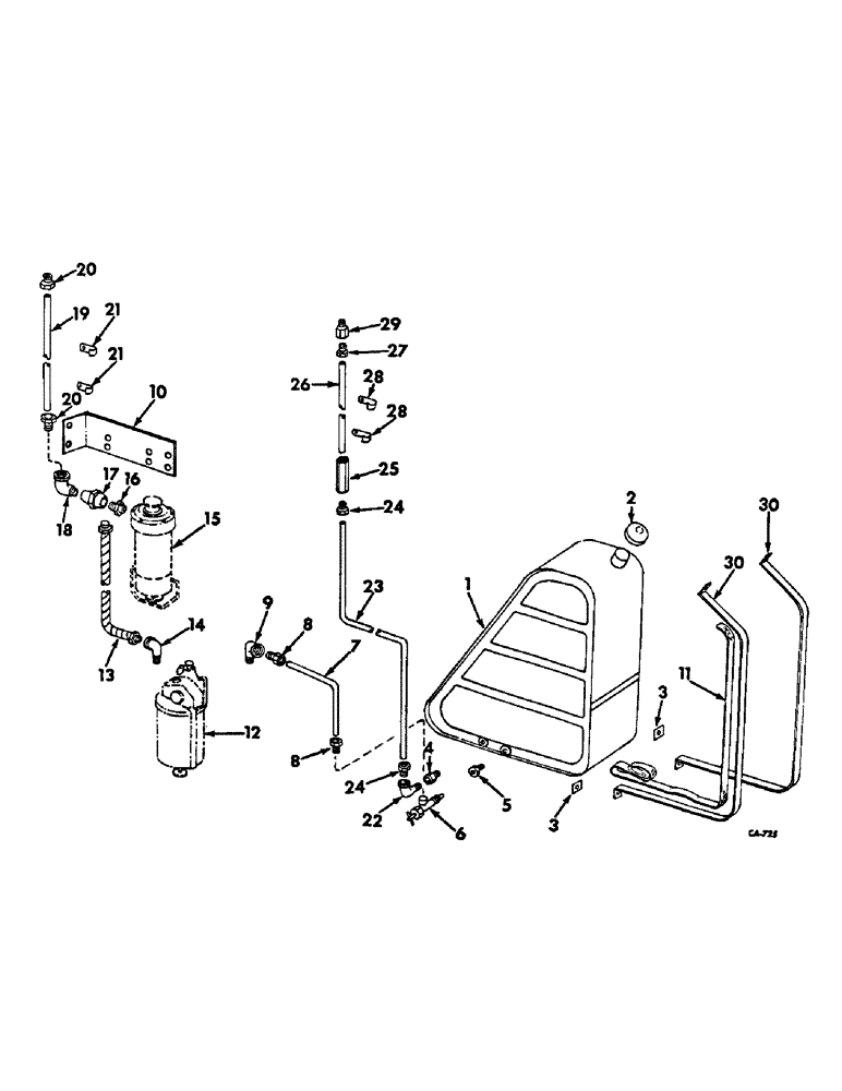 Схема запчастей Case IH 315 - (E-04) - FUEL SYSTEM, FUEL LINES AND TANK, DIESEL ENGINE (02) - FUEL SYSTEM