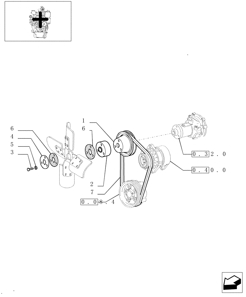 Схема запчастей Case IH JX95 - (0.34.7/04) - FAN (AFTER S/N 13287) (01) - ENGINE