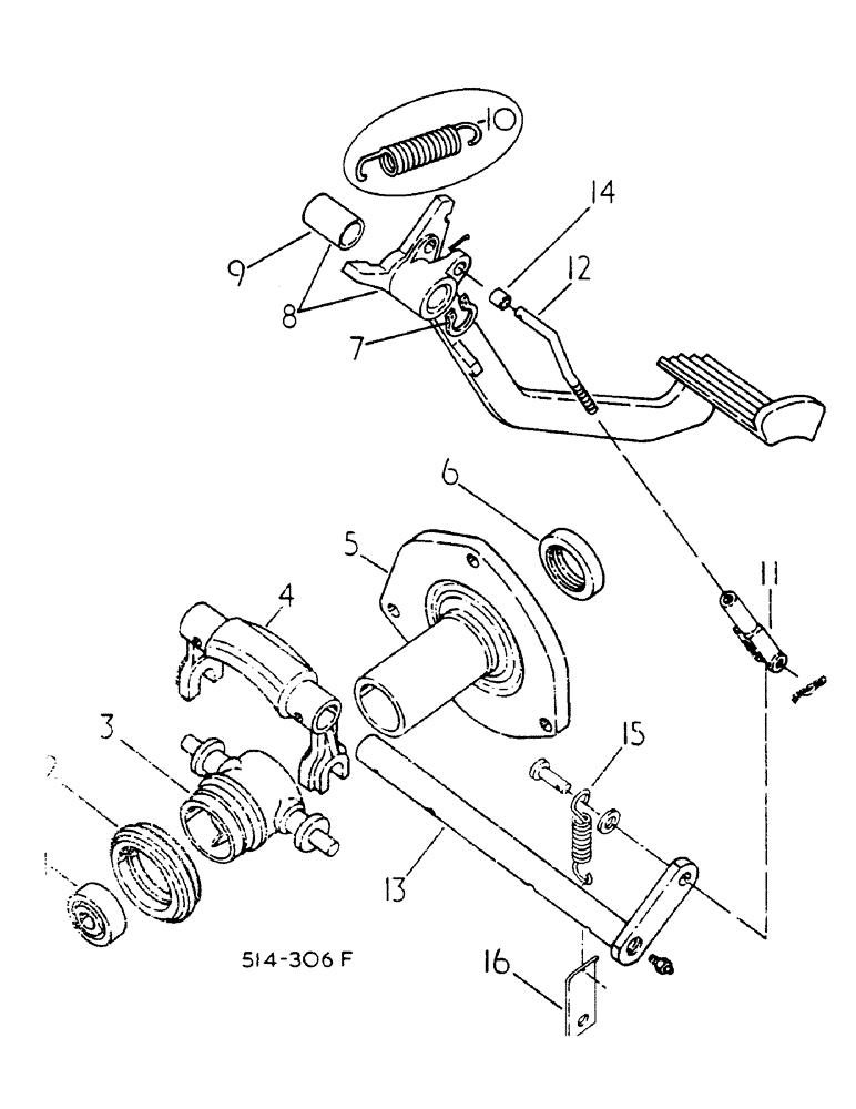 Схема запчастей Case IH 784 - (07-061) - CLUTCH CONTROLS (04) - Drive Train