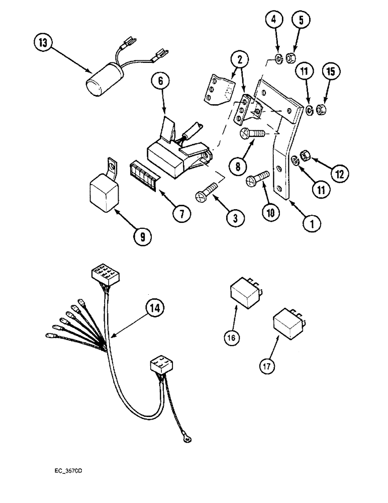 Схема запчастей Case IH 3230 - (4-032) - BULKHEAD ELECTRICS, TRACTOR WITHOUT CAB (04) - ELECTRICAL SYSTEMS
