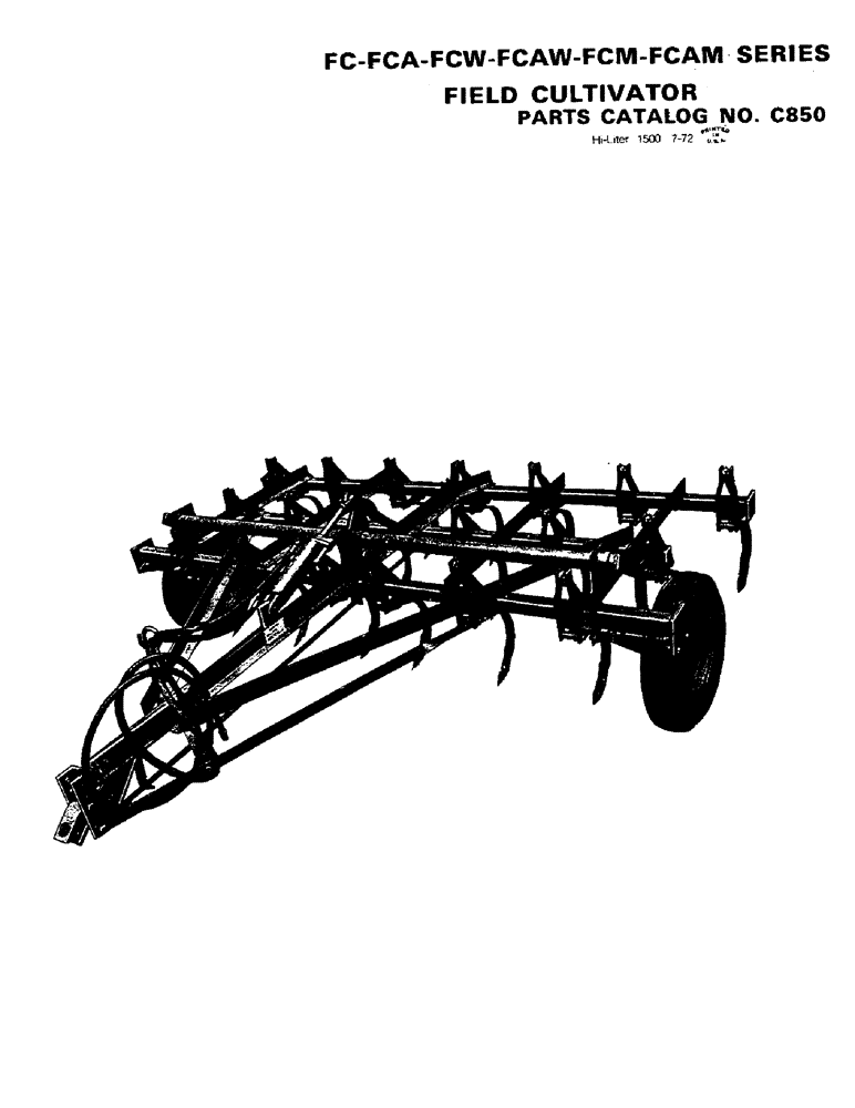 Схема запчастей Case IH FC-SERIES - (01) - FC, FCA, FCW, FCAW, FCM, FCAM SERIES FIELD CULTIVATOR 