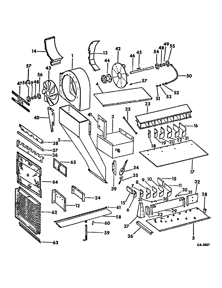 Схема запчастей Case IH 815 - (24-01) - CLEANING FAN, FAN AND FAN AIR DUCT (15) - CLEANING