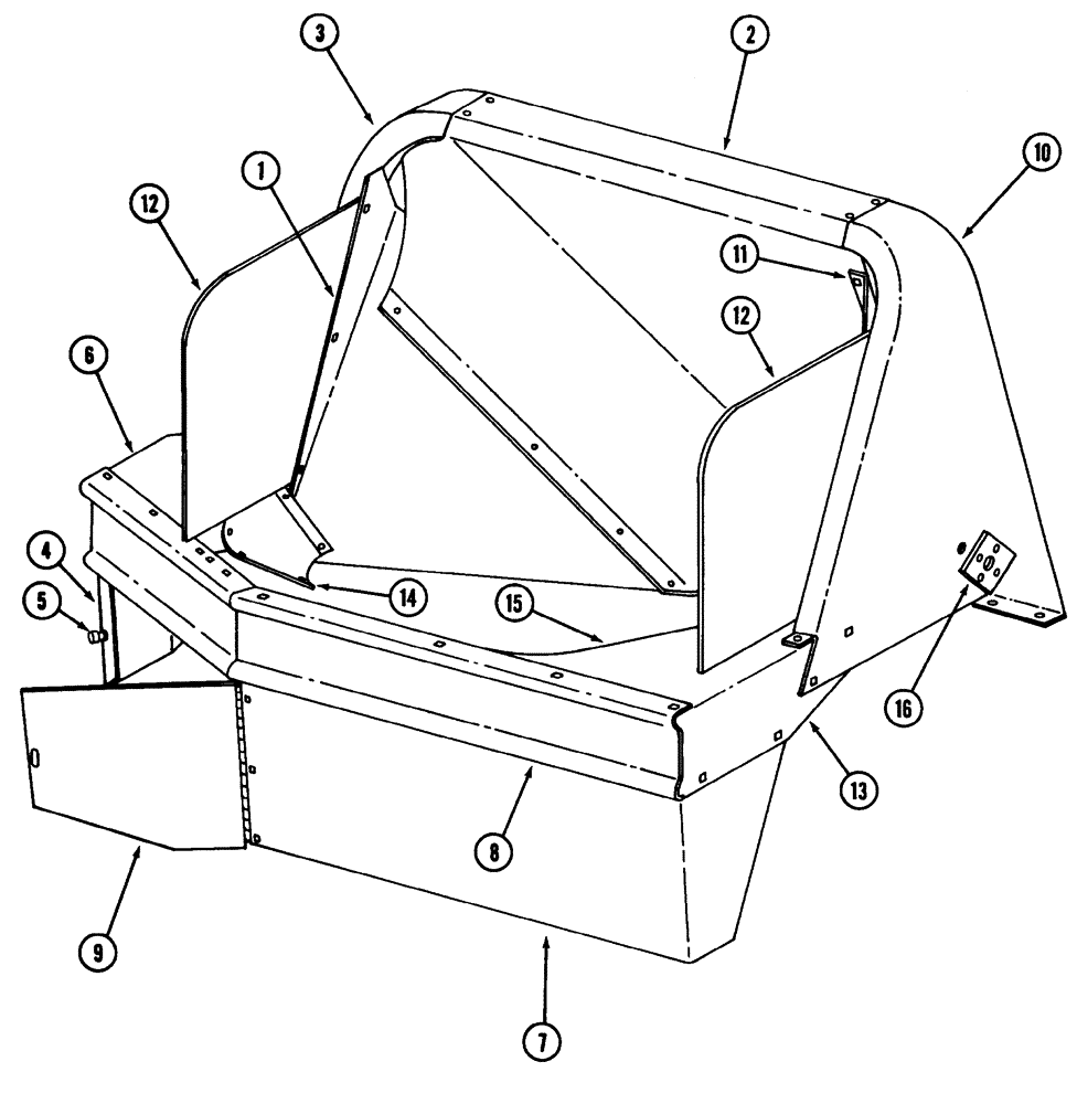 Схема запчастей Case IH 600 - (9-16) - HOPPER AND SUPPORTS, 600 BLOWER (09) - CHASSIS/ATTACHMENTS