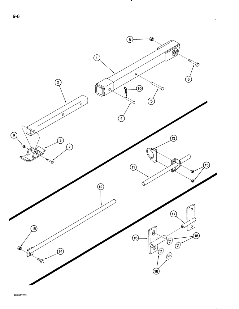 Схема запчастей Case IH 710 - (9-06) - PARKING STAND (09) - CHASSIS/ATTACHMENTS
