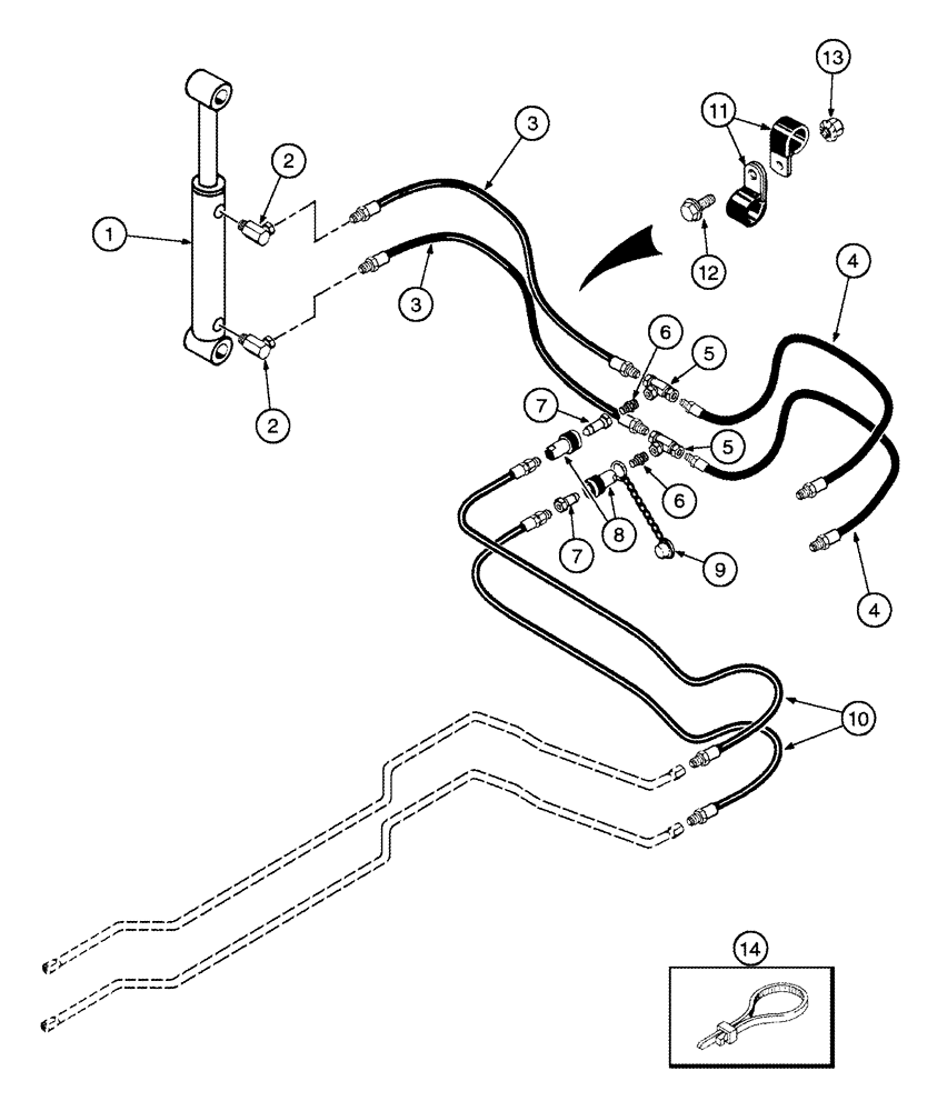 Схема запчастей Case IH L655 - (08-24) - HYDRAULICS GRAPPLE, BALE AND SILAGE (08) - HYDRAULICS