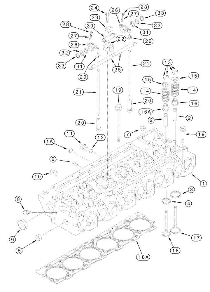 Схема запчастей Case IH 2377 - (02-27) - CYLINDER HEAD - VALVE MECHANISM - BSN HAJ0295001 (01) - ENGINE