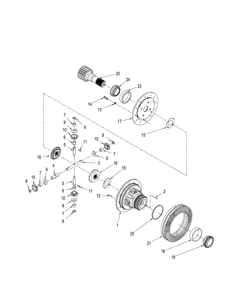 Схема запчастей Case IH STX430 - (06-66) - 450 SERIES AXLE ASSEMBLY - DIFFERENTIAL, WITHOUT DIFFERENTIAL LOCKS (06) - POWER TRAIN
