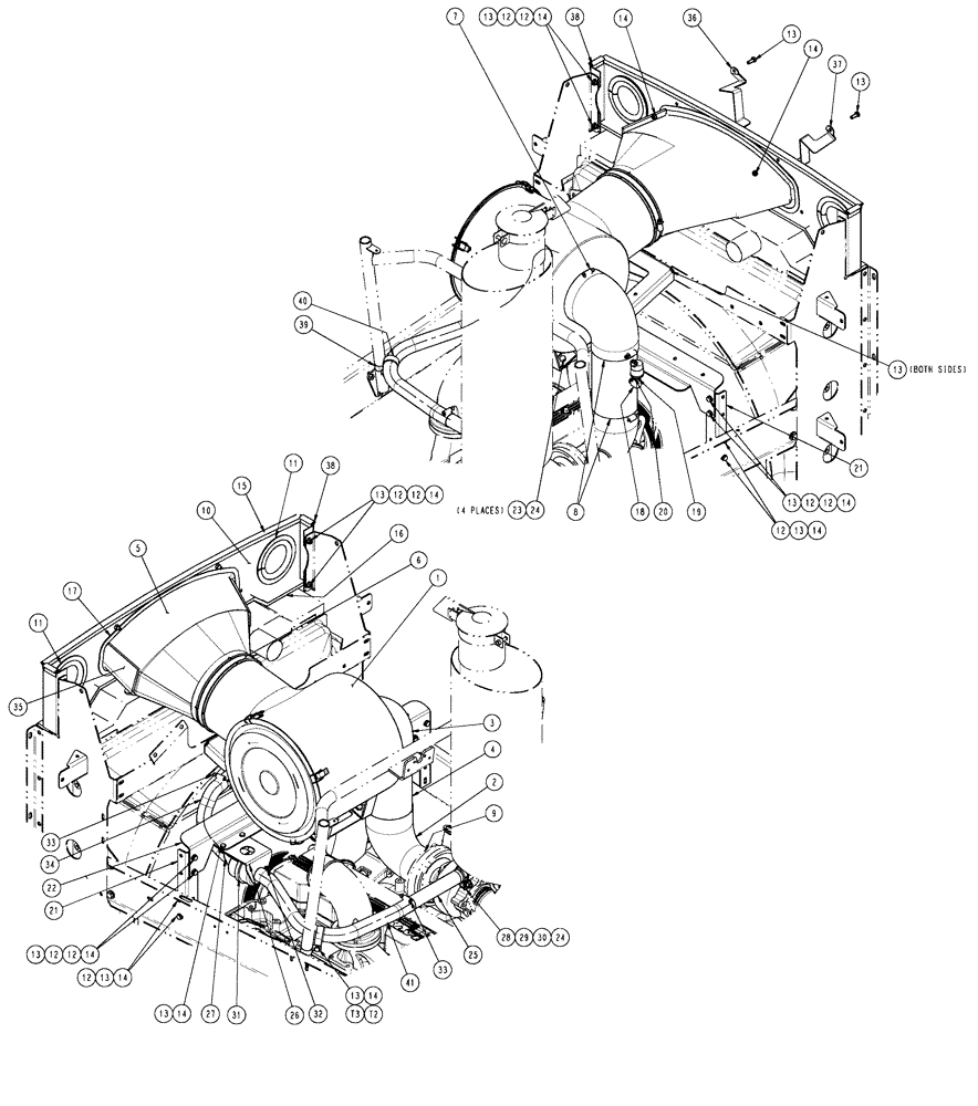 Схема запчастей Case IH SPX4410 - (03-041) - MOUNT GROUP, AIR CLEANER (01) - ENGINE