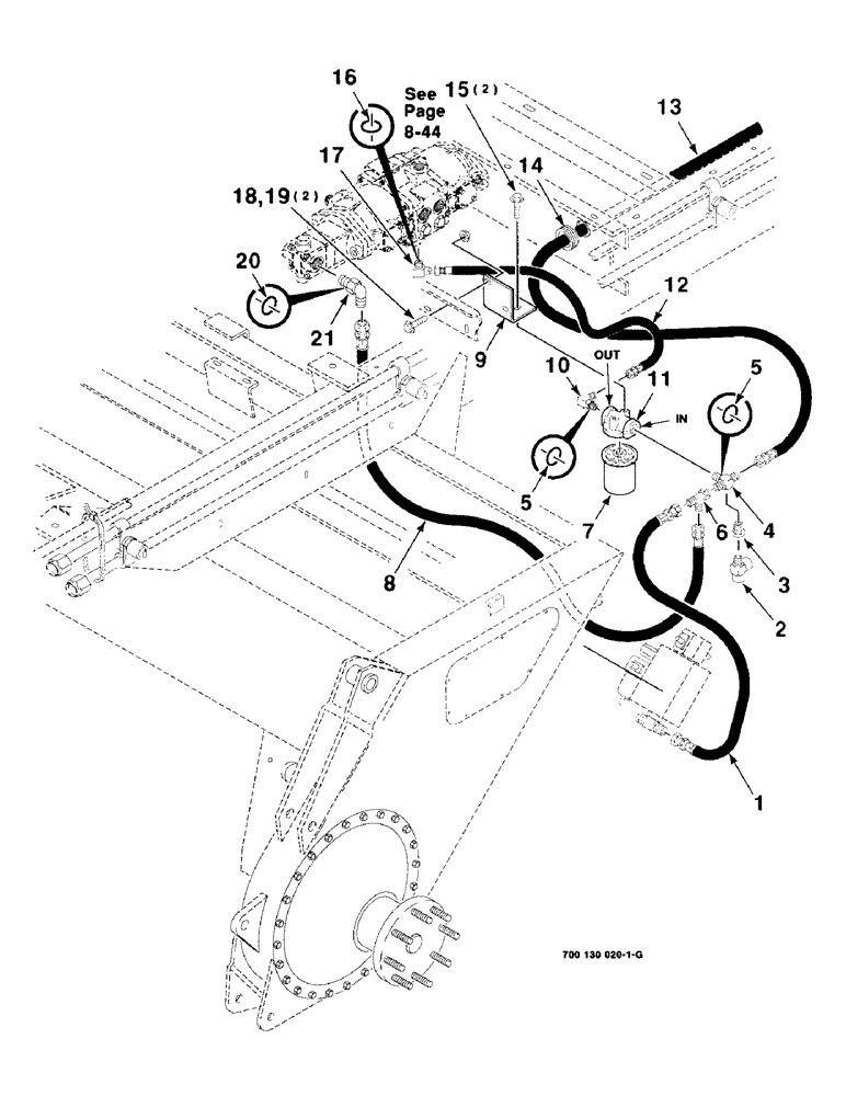 Схема запчастей Case IH 8850 - (08-54) - HYDRAULIC CHARGE ASSEMBLY (08) - HYDRAULICS