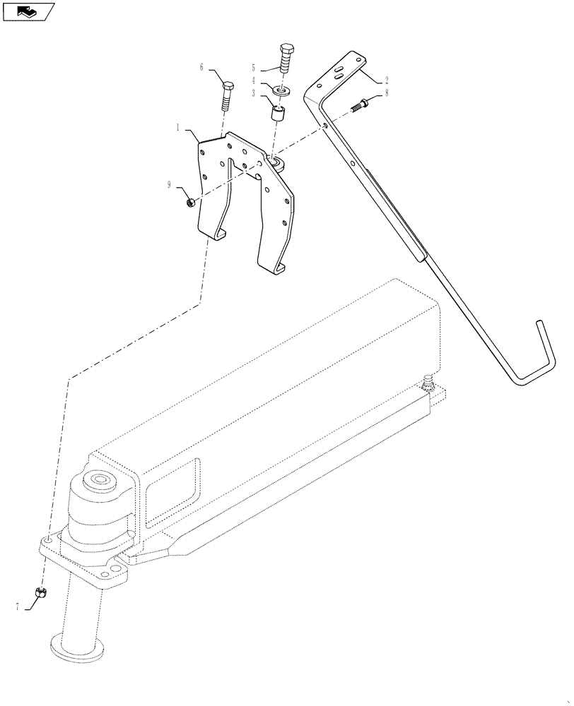 Схема запчастей Case IH 4420 - (04-009) - NON PIVOT HOSE MOUNT GROUP, RR Suspension & Frame