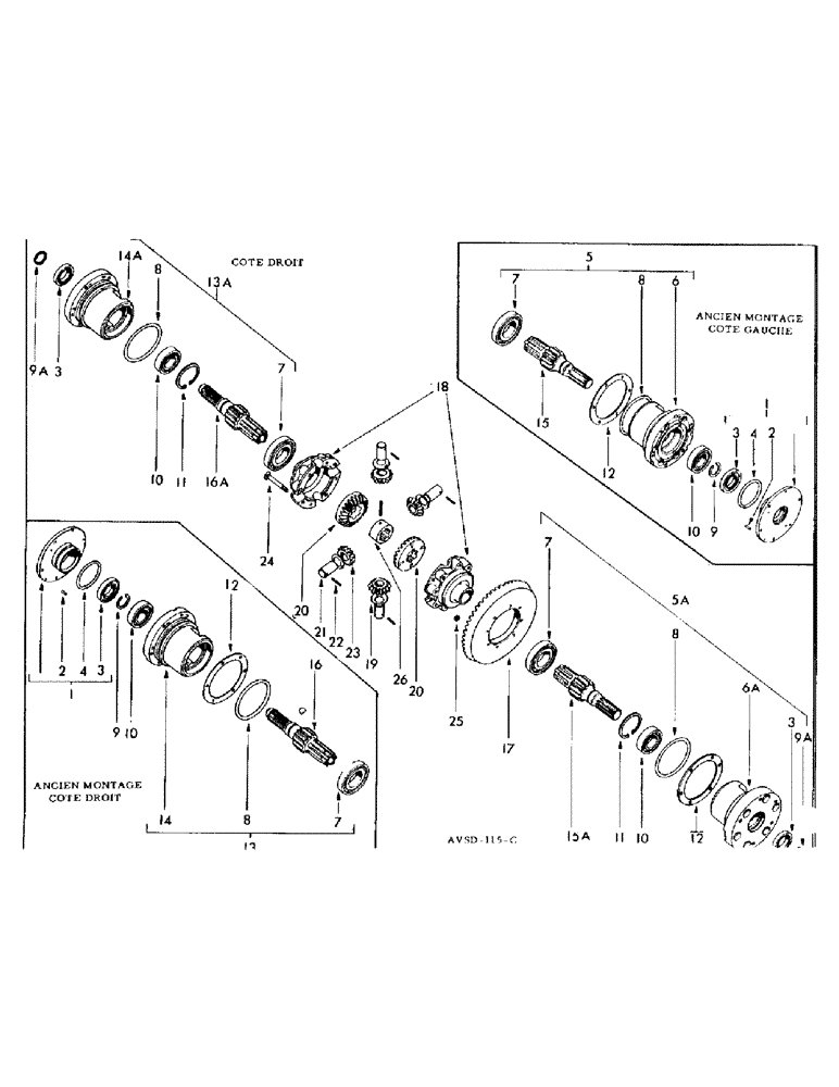 Схема запчастей Case IH FU-267D - (114) - REAR AXLE - DIFFERENTIAL - DRIVE SHAFT - BEARINGS & BALL RACE (06) - POWER TRAIN