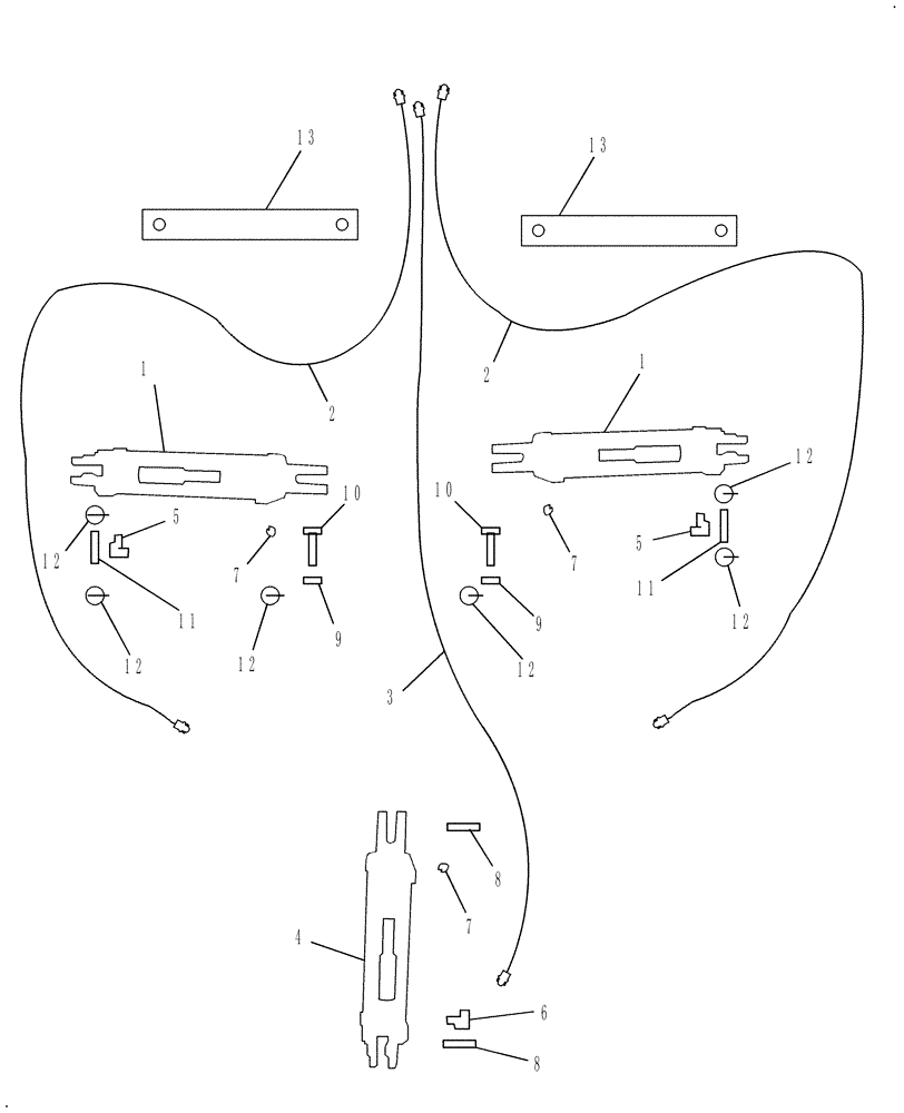 Схема запчастей Case IH 717721456 - (013) - STANDARD CUTTER - THREE CYLINDER HYDRAULIC CIRCUIT (07) - HYDRAULICS