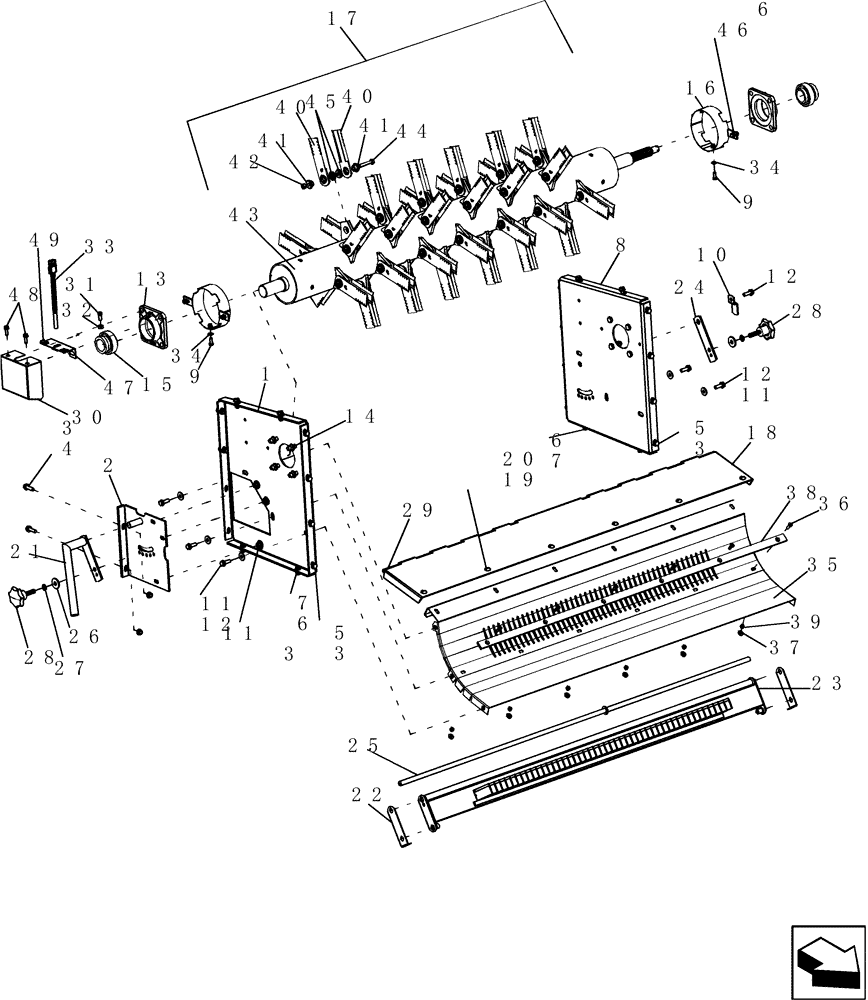 Схема запчастей Case IH 7130 - (88.220.05) - CHOPPER BODY, 6 ROW FLAIL (88) - ACCESSORIES