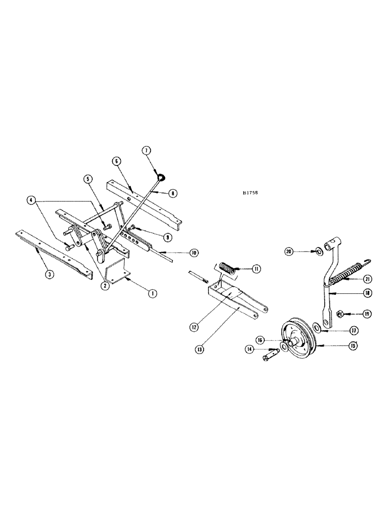 Схема запчастей Case IH 1010 - (136) - MAIN COMBINE DRIVE IDLER ASSEMBLY (66) - THRESHING
