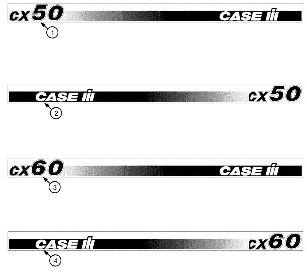 Схема запчастей Case IH CX60 - (09-77) - DECALS (09) - CHASSIS/ATTACHMENTS