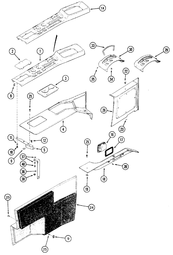 Схема запчастей Case IH 7210 - (9-050) - CAB, CONTROL CONSOLE (09) - CHASSIS/ATTACHMENTS