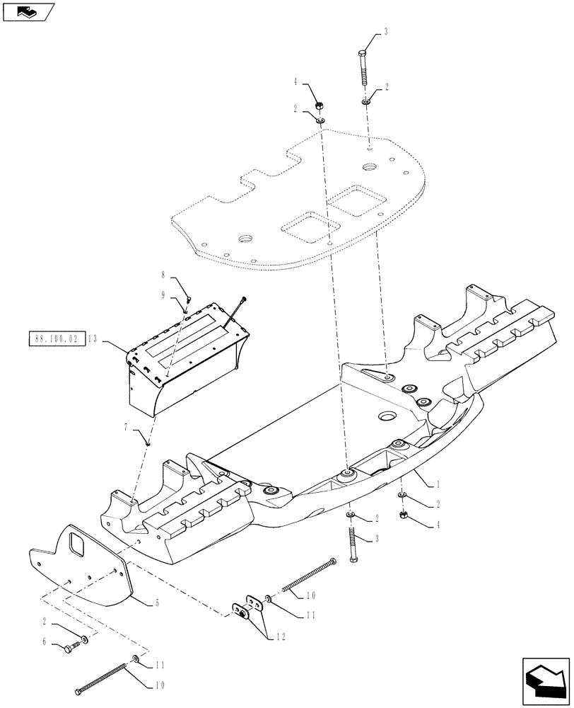 Схема запчастей Case IH STEIGER 450 - (39.100.06) - FRONT WEIGHT - ASSY (39) - FRAMES AND BALLASTING