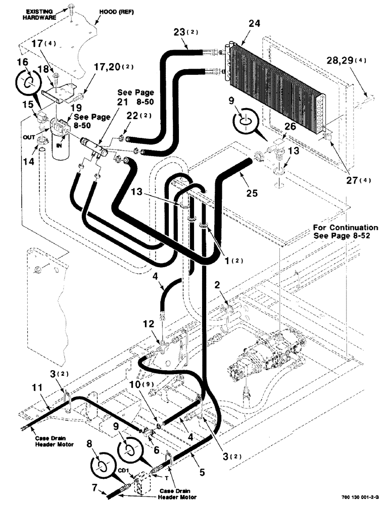 Схема запчастей Case IH 8850 - (08-48) - HYDRAULIC OIL COOLER ASSEMBLY (08) - HYDRAULICS