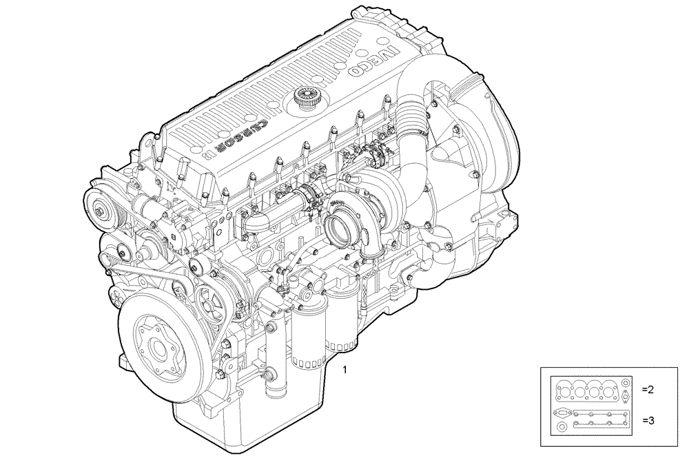 Схема запчастей Case IH F3CE0684E E004 - (0002.185) - COMPLETE ENGINE 
