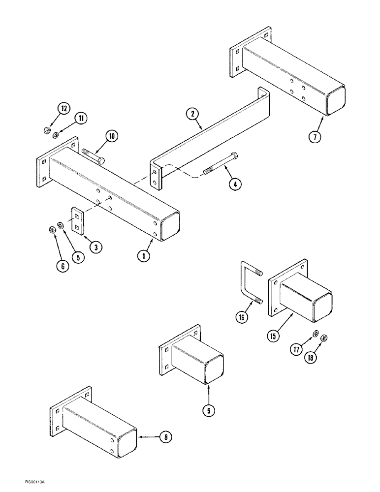 Схема запчастей Case IH 4300 - (9-032) - WING FRAME EXTENSIONS (09) - CHASSIS/ATTACHMENTS
