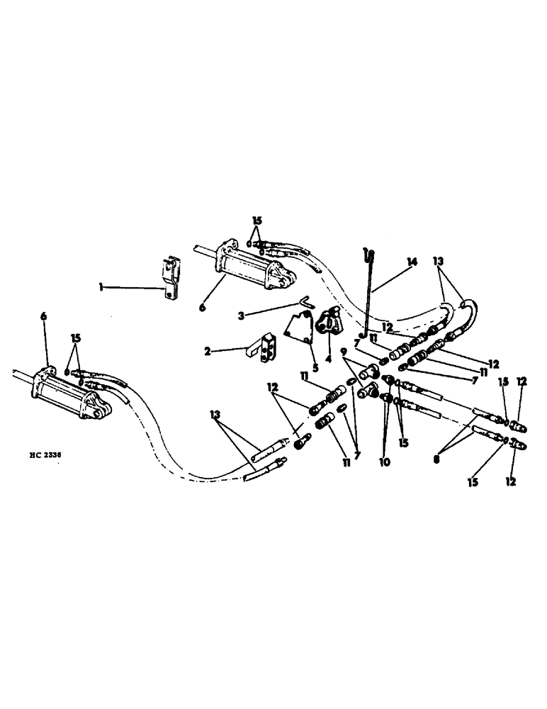 Схема запчастей Case IH 55 - (D-15) - HYDRAULIC CYLINDER LIFT PARTS, FOR 16 FOOT AND 22 FOOT MODELS W/ DUAL HYDRAULIC BREAKAWAY CONNECTOR 