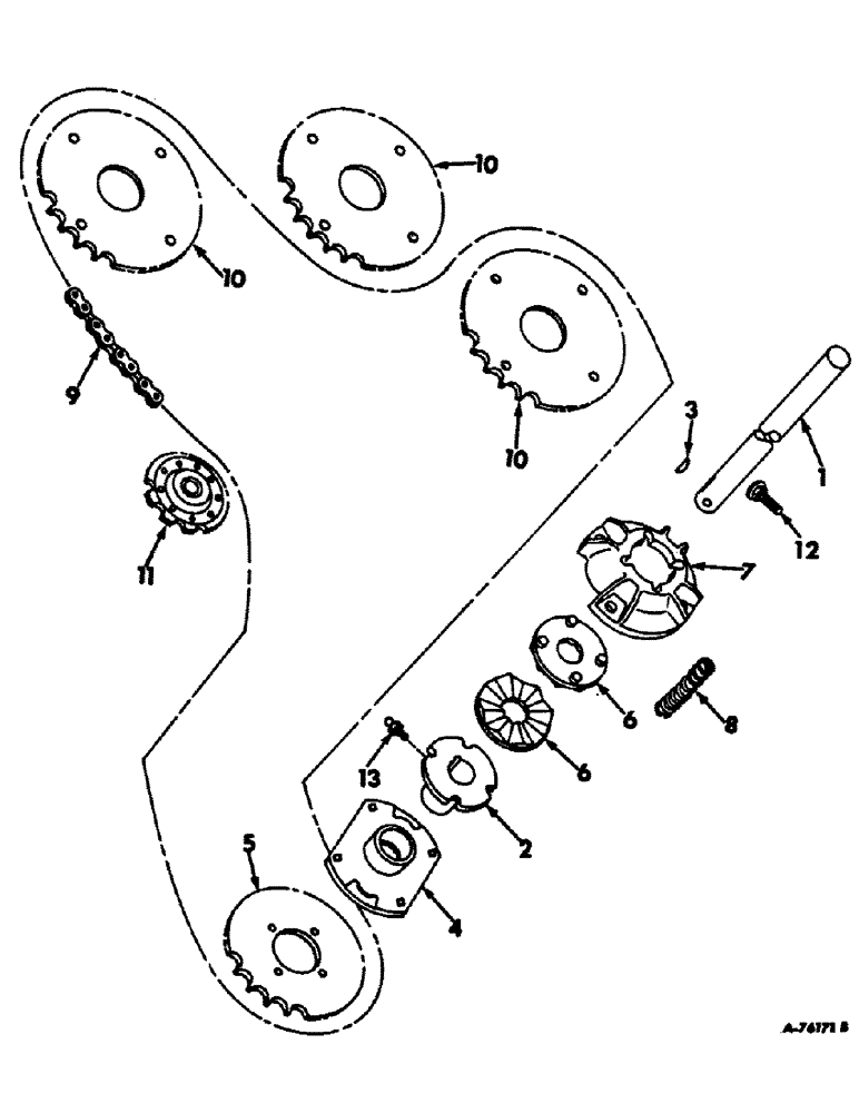 Схема запчастей Case IH 403 - (080) - ELEVATOR CHAIN DRIVE, S/N 1323 AND ABOVE (80) - CROP STORAGE/UNLOADING