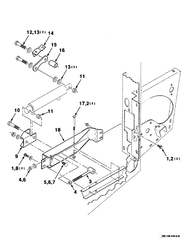 Схема запчастей Case IH RS551 - (8-40) - HYDRAULIC CYLINDER MOUNTING ASSEMBLY, MESH WRAP (07) - HYDRAULICS