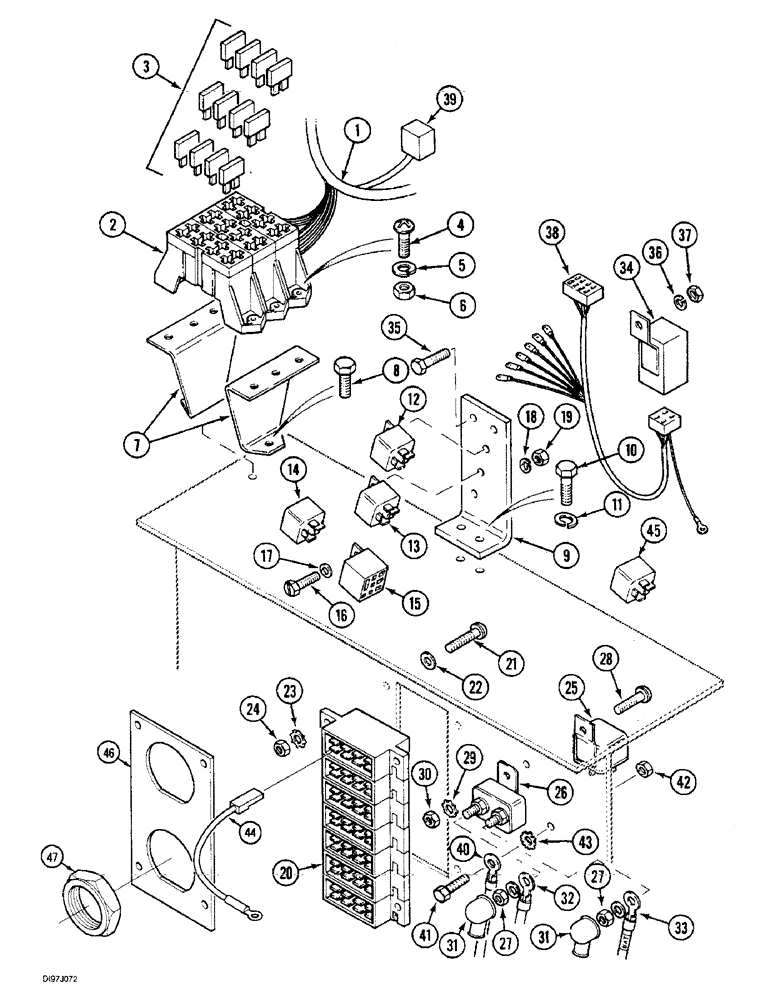 Схема запчастей Case IH 3230 - (4-034) - BULKHEAD ELECTRICS, TRACTOR WITH CAB (04) - ELECTRICAL SYSTEMS