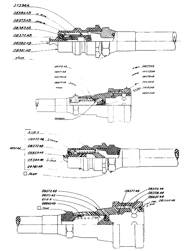 Схема запчастей Case IH S-SERIES - (159) - HYD. SINGLE & DUAL CNTRL. UNIT, 3946AA BREAK-AWAY SELF SEALING COUPLING PLUG ASSY. FOR SINGLE & DUAL (08) - HYDRAULICS