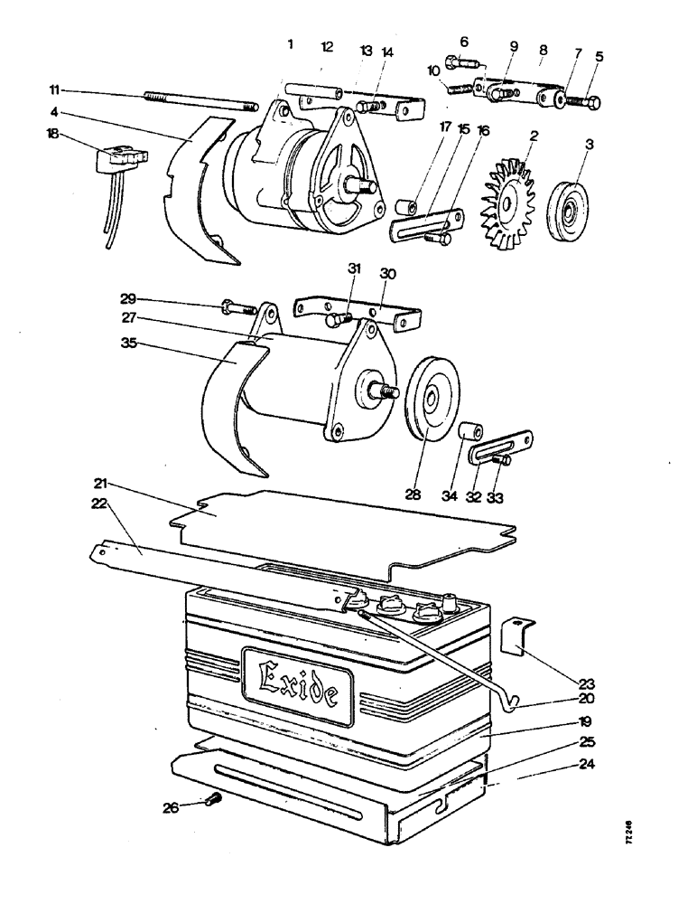 Схема запчастей Case IH 995 - (M02) - ELECTRICAL EQUIPMENT, ALTERNATOR, BATTERY AND DYNAMO (06) - ELECTRICAL SYSTEMS