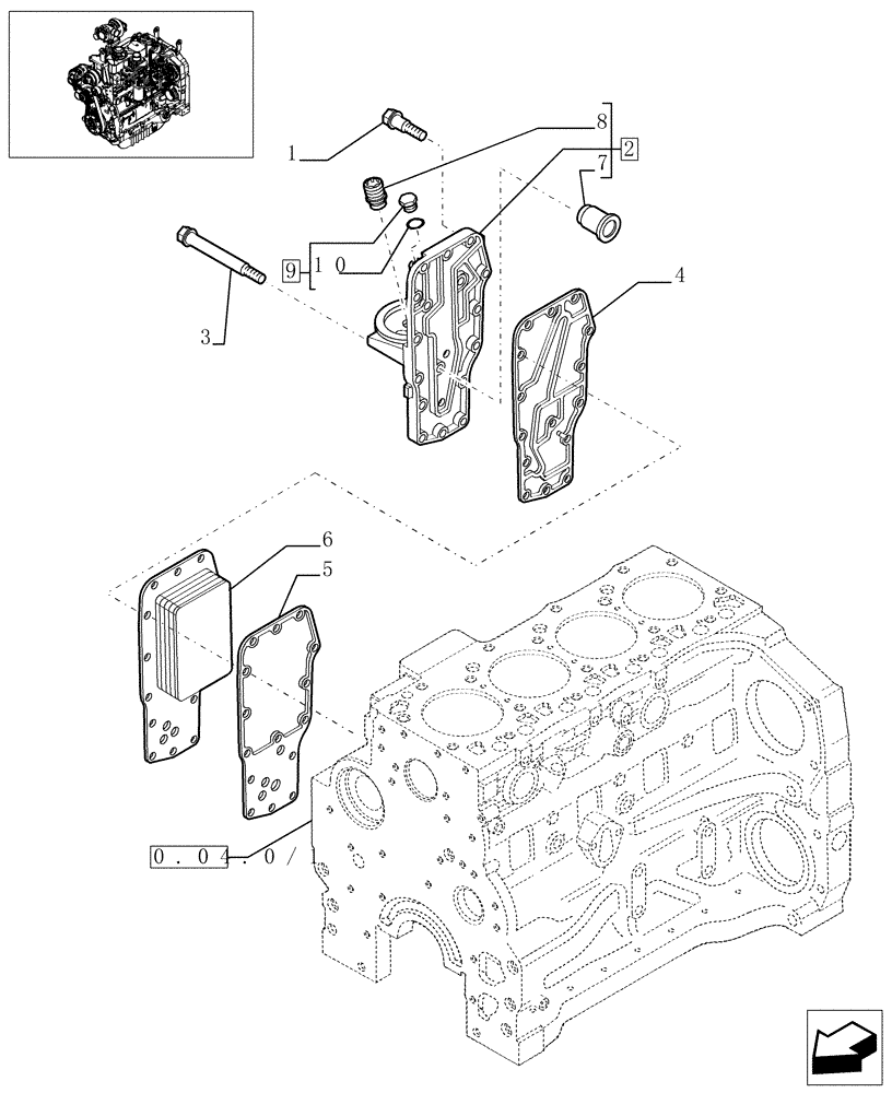 Схема запчастей Case IH JX1080U - (0.31.5) - HEAT EXCHANGER - ENGINE (01) - ENGINE