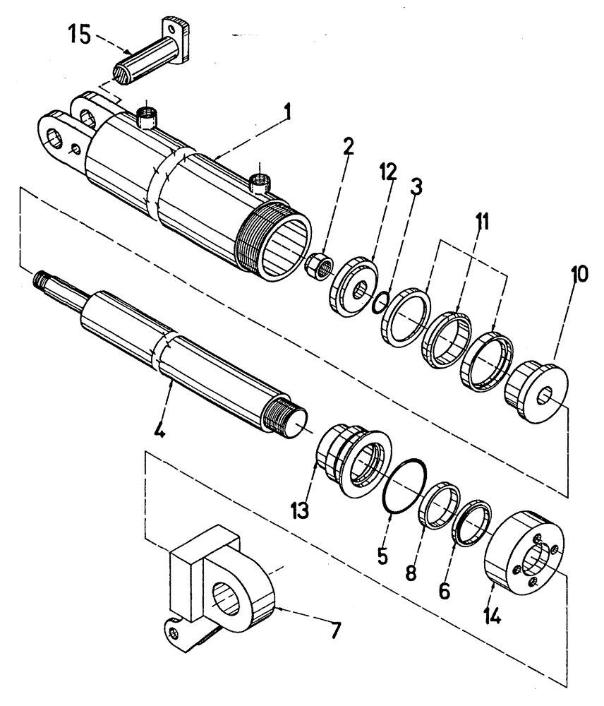 Схема запчастей Case IH 7700 - (B01[15]) - HYDRAULIC CYLINDER, BASECUTTER LIFT Hydraulic Components & Circuits